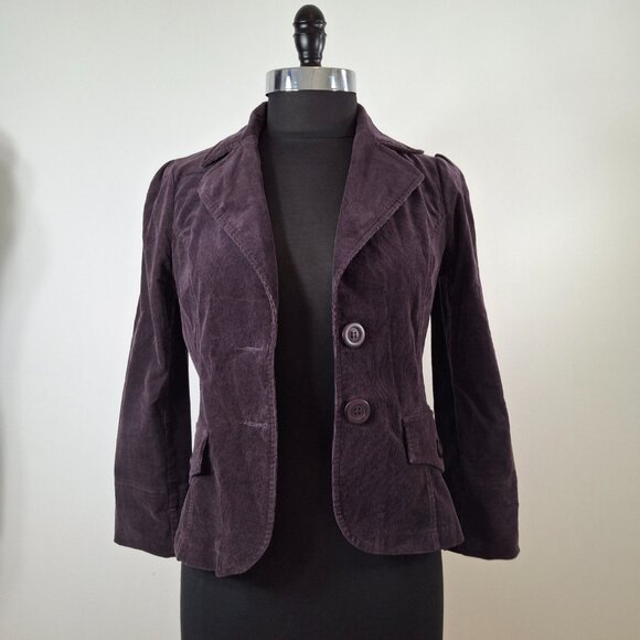 Vintage Costa Blanca Purple Cotton Corduroy Utility Blazer Jacket Sz M  Casual - Picture 2 of 15